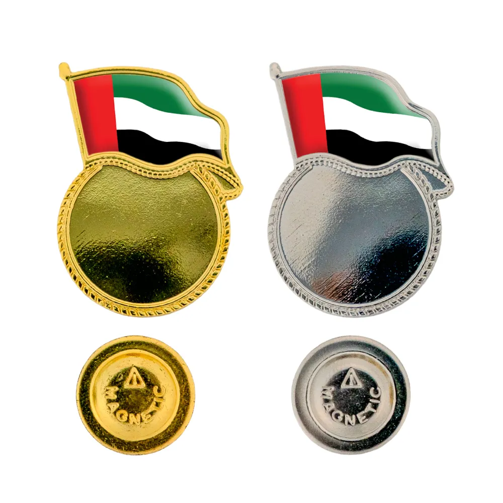 UAE Flag Design Badges with Magnet Attachment